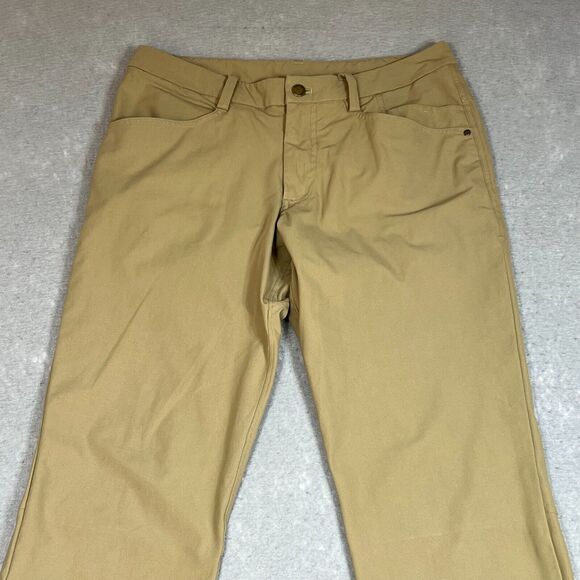 Lululemon Pants Mens 30 Khaki ABC Pant Classic Polyester Golf Golfer Warpstreme - Picture 2 of 10